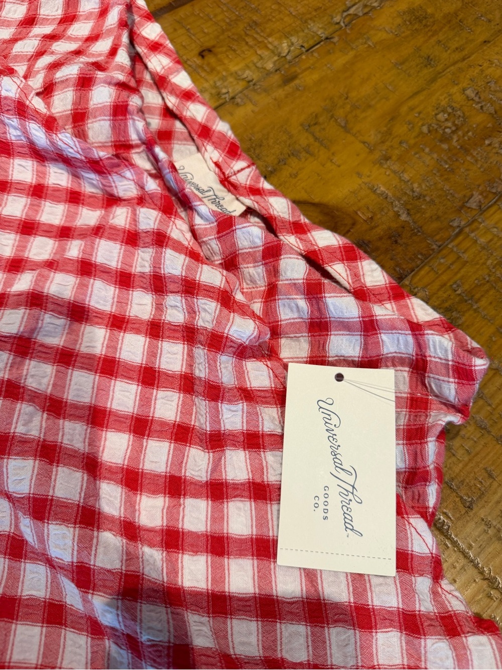 Universal Thread Red and White Gingham A-Line Skirt - Picture 5 of 5